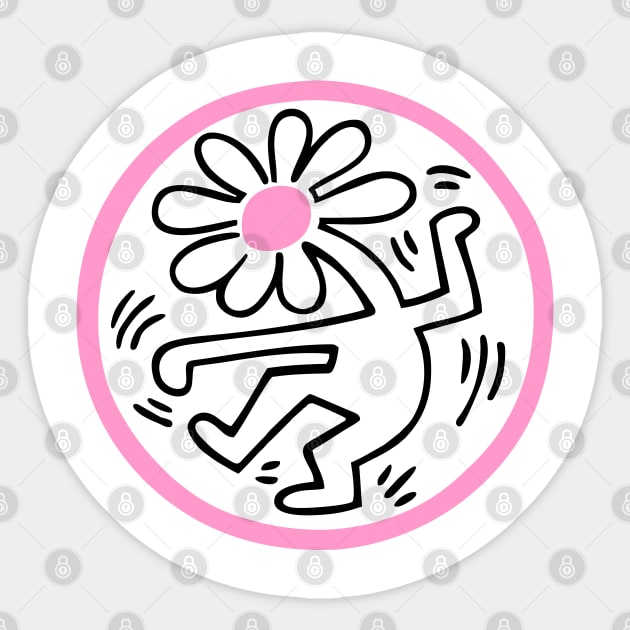 pink flower pop art Sticker by by fend